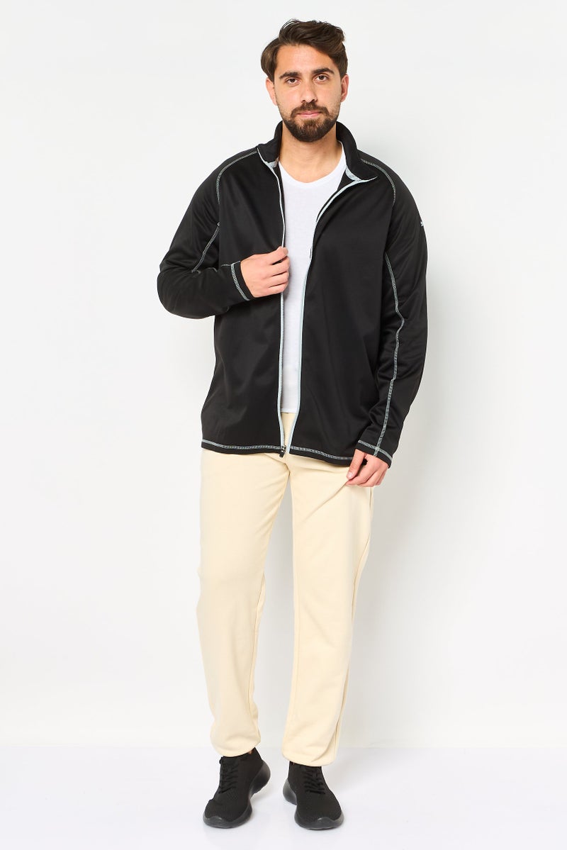 PUMA جاكيت تدريب رياضي للرجال بأكمام طويلة وسحاب كامل، أسود - Image 2